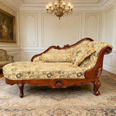Fauteuil impérial en bois massif de style brun 74,8 po