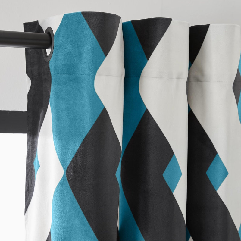 Room Darkening Curtain Single Panel, Deep turquoise