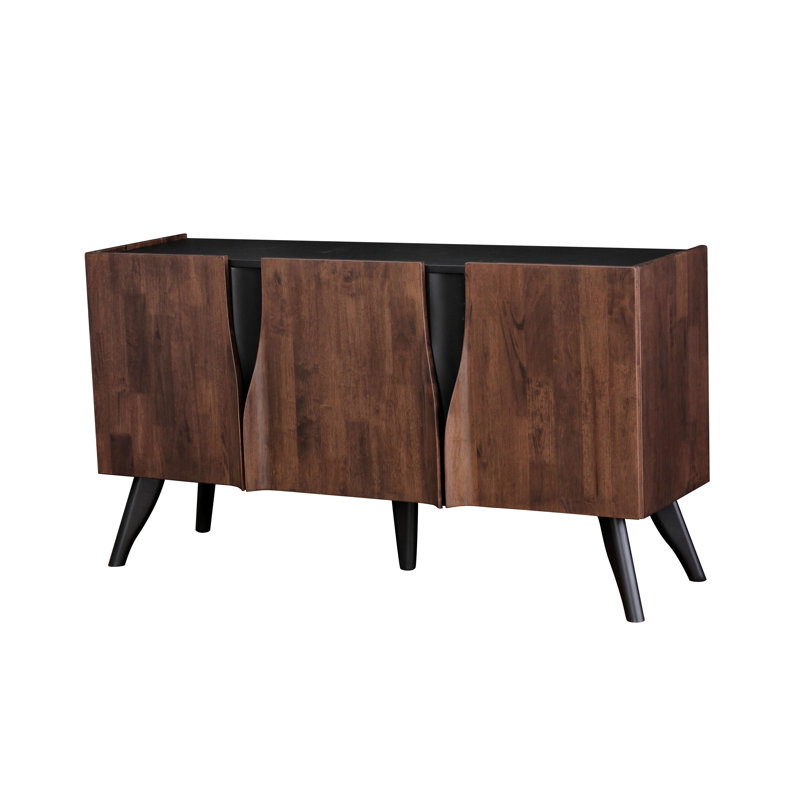 Desserte en bois massif fait à la main Rozella, H 33,5 po x l 62 po x P 19,3 po