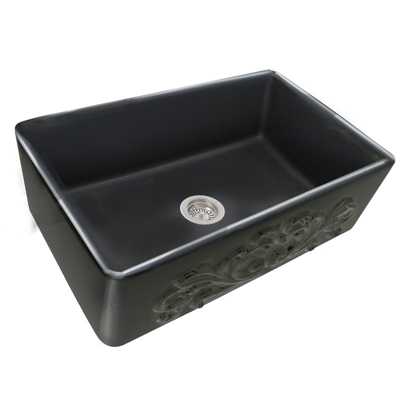 Vineyard 33'' L Single Basin Kitchen Sink, Matte Black