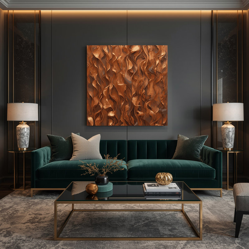 Abstract Color Field 16 Brown Canvas Wall Art, 16" H x 16" W
