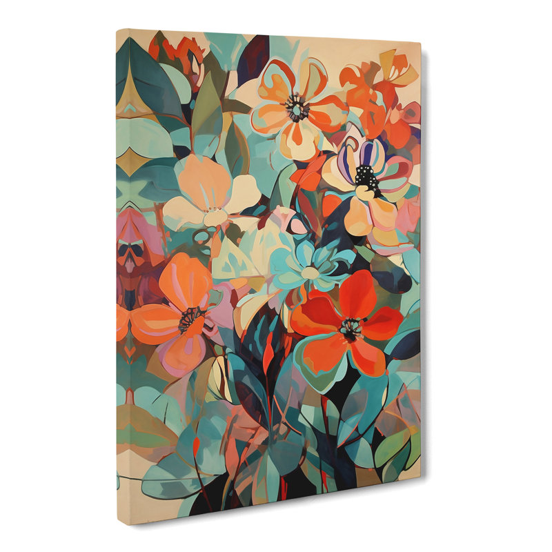 Reith Flowers Retro Vol.12 - Wrapped Canvas, 50cm H x 35cm W x 3cm D