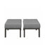 Ensemble de 2 repose-pieds de patio en aluminium de 24 po avec coussins gris foncé et repose-pieds toutes saisons