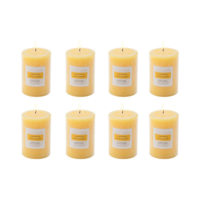 Haight 2.75" X 4" Scented Pillar Candle Citrus Nectar 8/Disp - Set Of 8