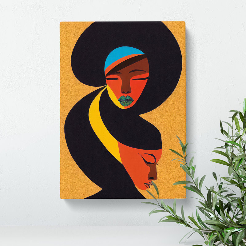 Abstract Woman Faces - Wrapped Canvas, 50cm H x 35cm W x 3cm D