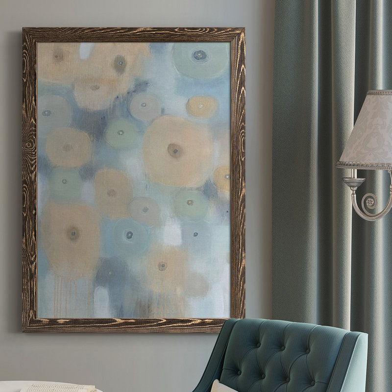 Spinning Wheels I, peinture sur toile encadrée, H 37,5 po x l 27,5 po, Pas de tapis, Toile avec cadre blanc