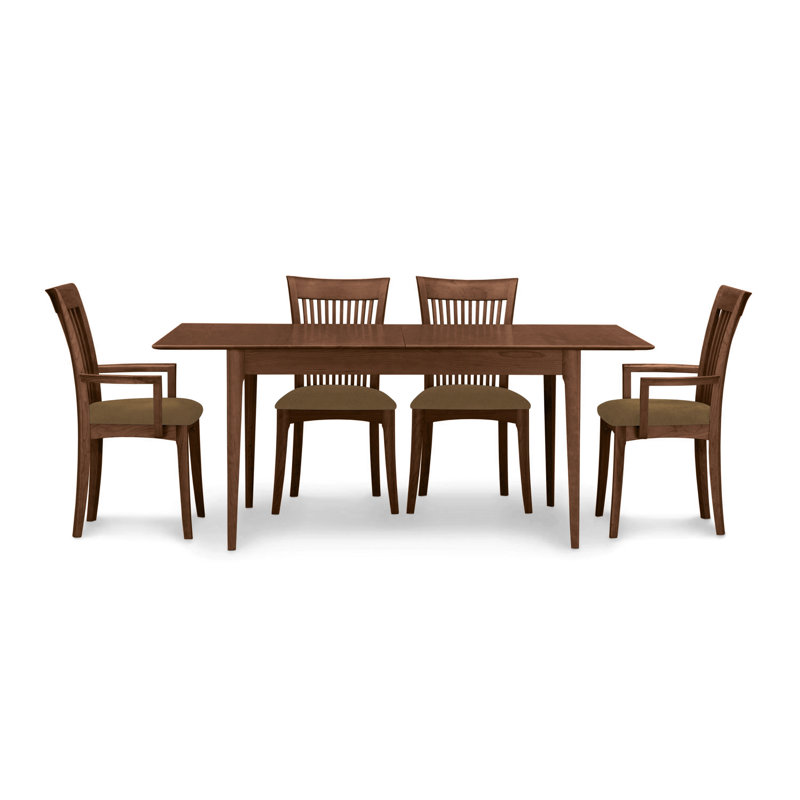 Sarah 5 - Piece Dining Set, Saddle Cherry, Slate (M10245) Fabric, 30" H x 48" W x 36" D