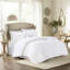 Édredon Shabby Chic White - 5 pièces, très grand, microfibre à volants, matelassage, et accessoires de literie lavables