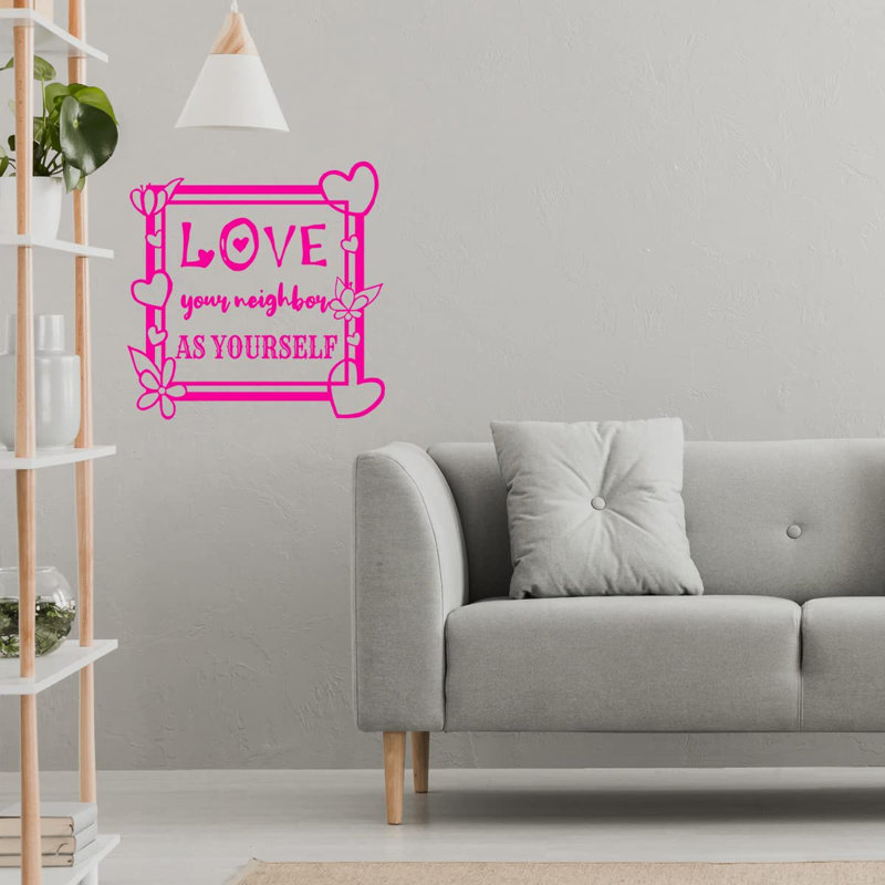 Adhésif décoratif maison, H 18 po x l 18 po, Rose vif