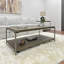 Ensemble de table basse et de table de bout en bois 3 pièces Corbeta, graphite vieilli
