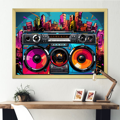 Pop Art Vibrant Boom Box Music - Platines et boîtes murales