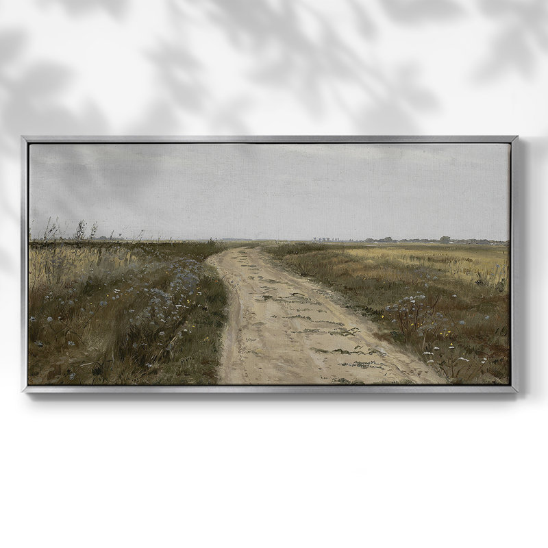 Landscape Series-DCCCXLI- Framed Gallery Wrapped Canvas -Ready to Hang, 25" H x 49" W, Silver