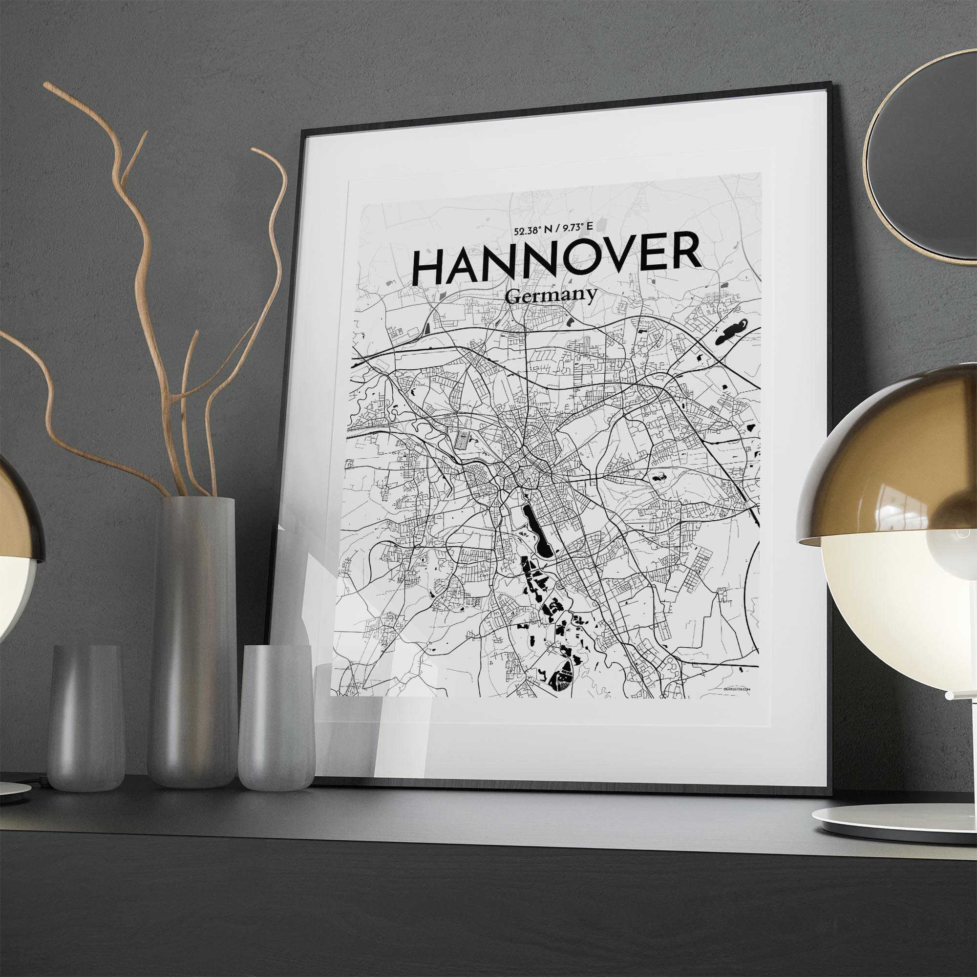 Elegantes Map Hannover City Ebenbild