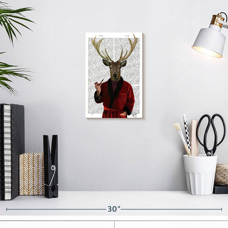 Brampt Deer In Smoking Jacket, 12" H x 8" W