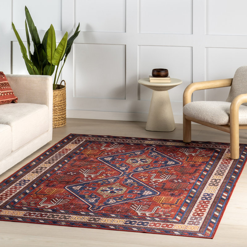Nantale Medallion Machine Washable Area Rug, Rectangle 3' x 5'