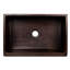 33" Hammered Copper Kitchen Apron Single Basin Sink w/ Rings with Matching Drain and Accessories