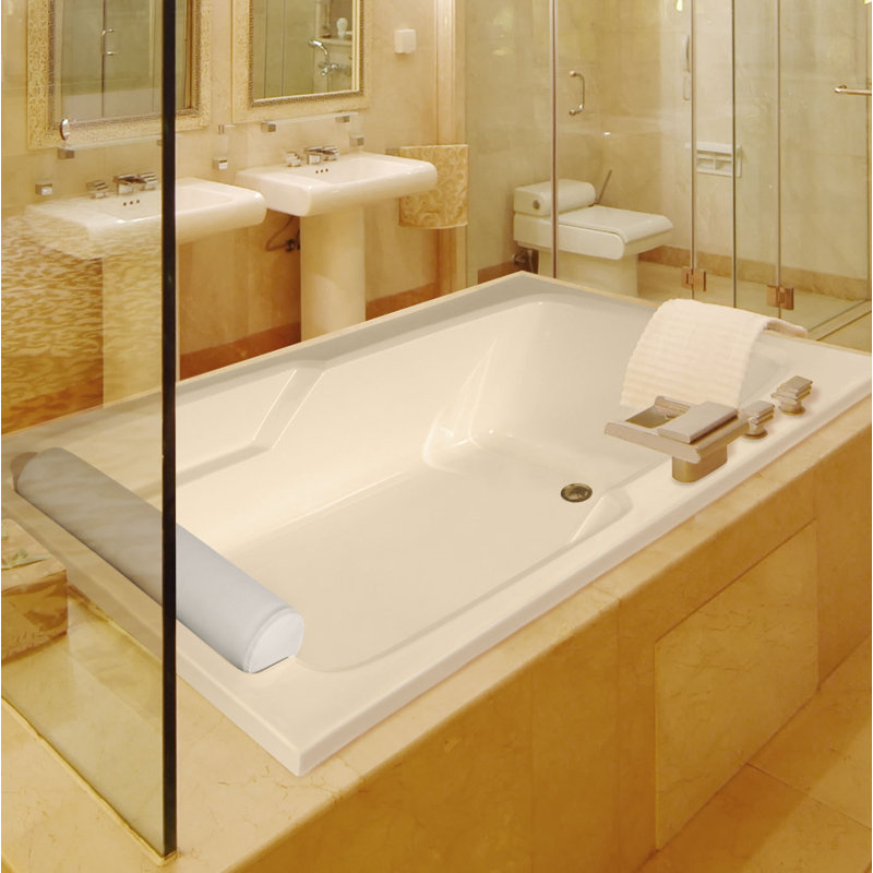 Duo 66'' L Air Bathtub, Polished Chrome, White