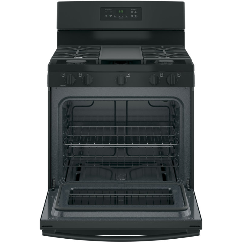 30" 5 cu ft. Freestanding Gas Range with Griddle, Black