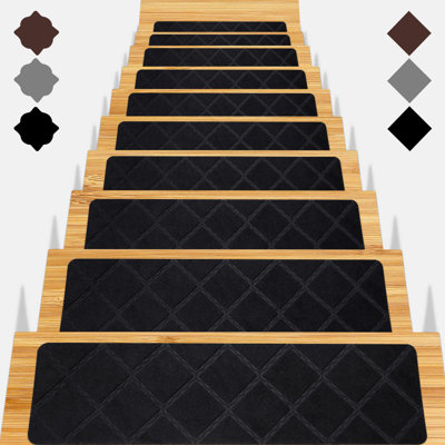Stair Treads For Wooden Steps 15Pcs - 8X30in Carpet Stairs Runner Indoor Non-Slip Stair Mats