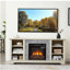 Meuble télé avec foyer et console de divertissement en bois avec foyer 18 po, blanc, l 58,31 po x P 15,39 po x H 26,06 po Mantel-749091851