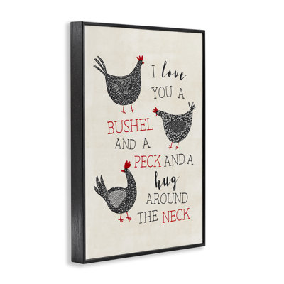 «Love You A Bushel with Chickens», estampe numérique, conception de JJ Design House LLC