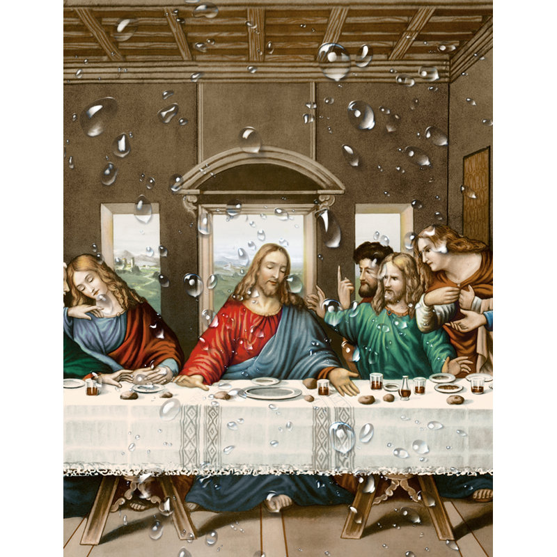 «The Last Supper» par Leonardo Da Vinci, reproduction d'art par estampe numérique avec cadre, H 12 po x l 24 po, Black
