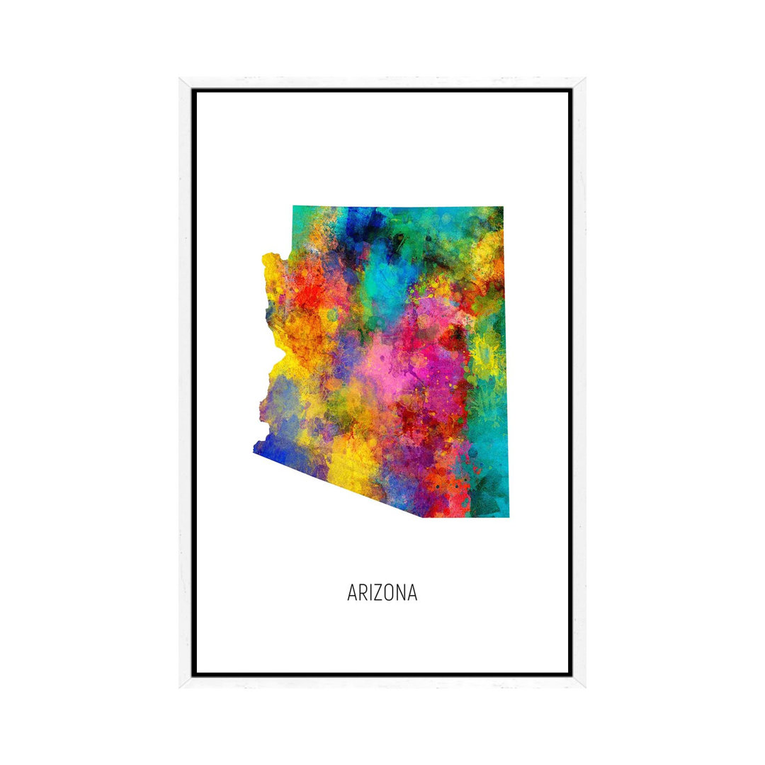 Arizona Karte - Galerie-verpackte Leinwand Giclée