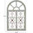 Wood Arched Window Inspired Scroll Light Blue Wall Decor with Metal Scrollwork Relief