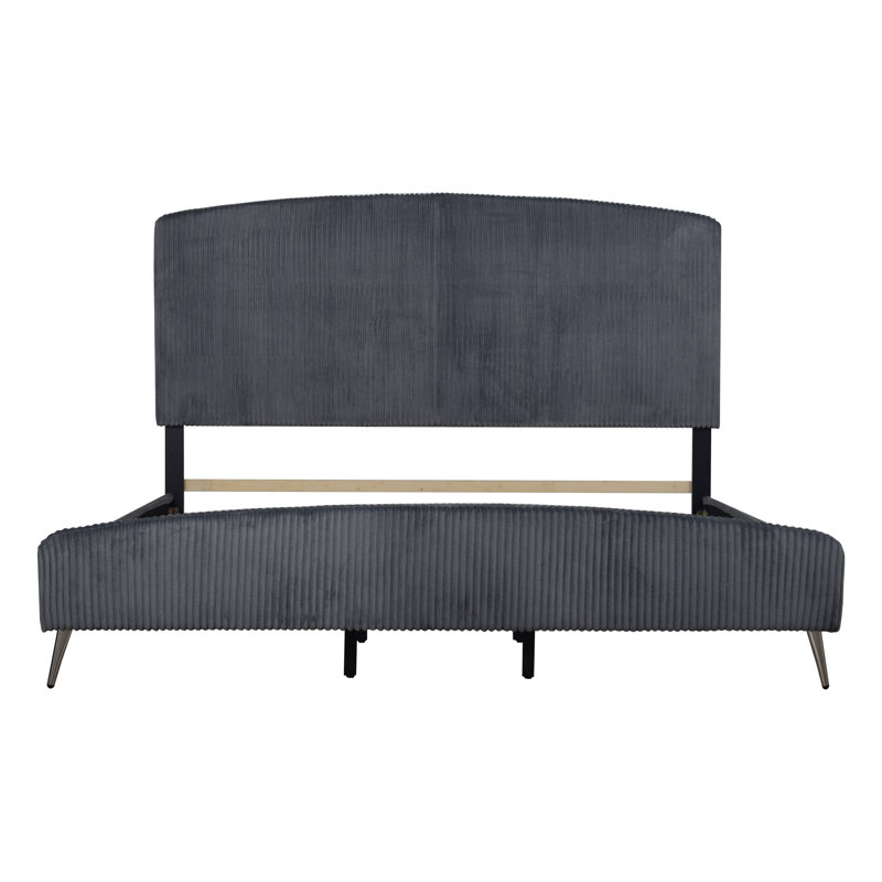 Ochlocknee Upholstered Standard Bed, Queen, Gray (Silver legs)
