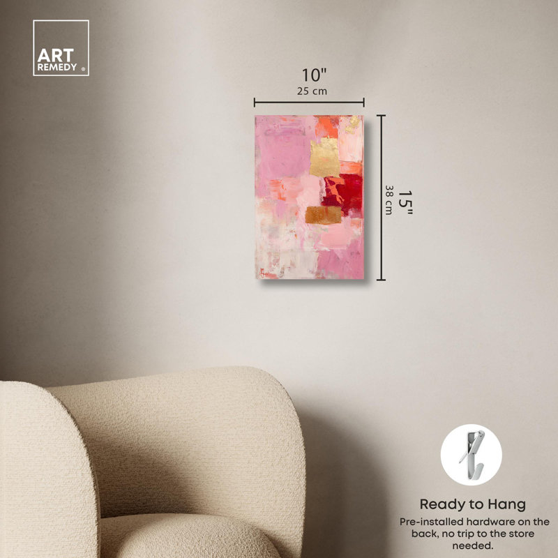 Art Remedy Blush, toile abstraite, H 15 po x l 10 po, Toile tendue