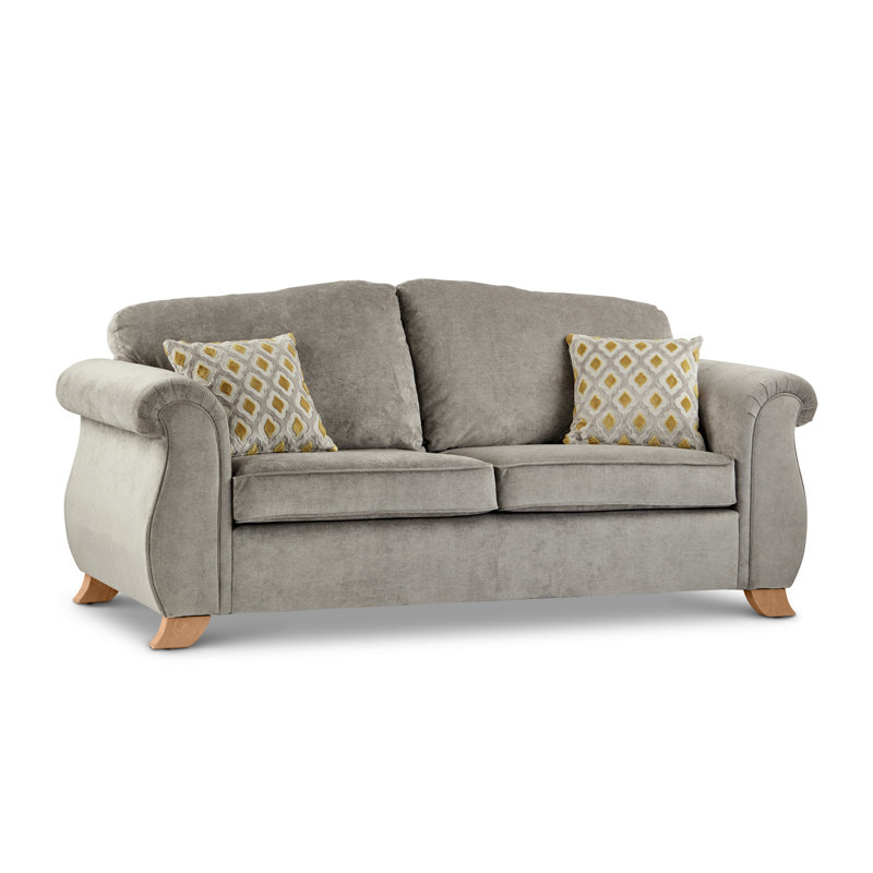 Aadvik 3 Seater Polyester Sofa, Grey