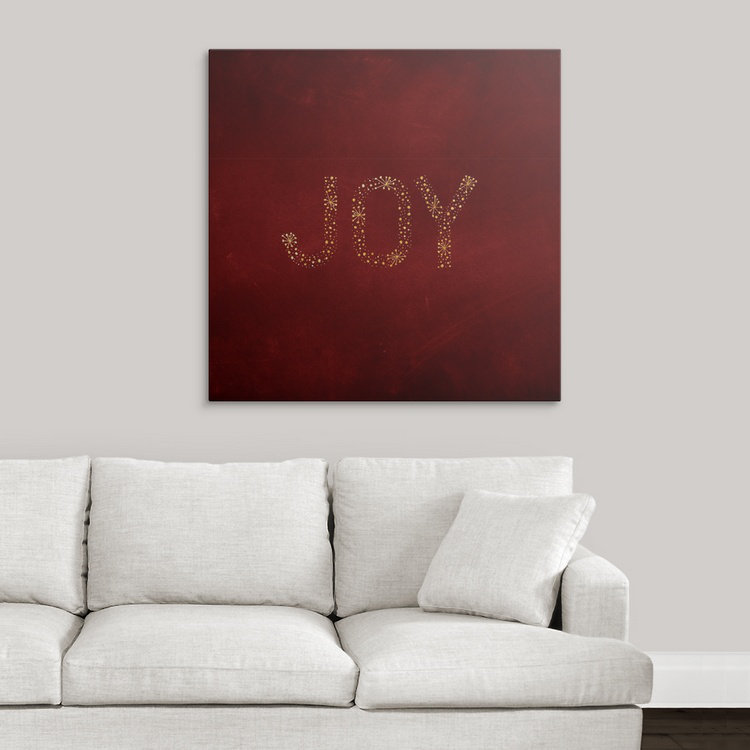 «Thuc Joy Starburst Red», art textuel, H 35 po x l 35 po x P 1,5 po, Toile