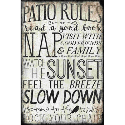 Patio Rules - Impression sur toile tendue