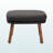 Inglewood Ottoman with Dark Gray Fabric Upholstered, Walnut Finish, 16.29" H X 22.8" W X 19.32" D-1344568435