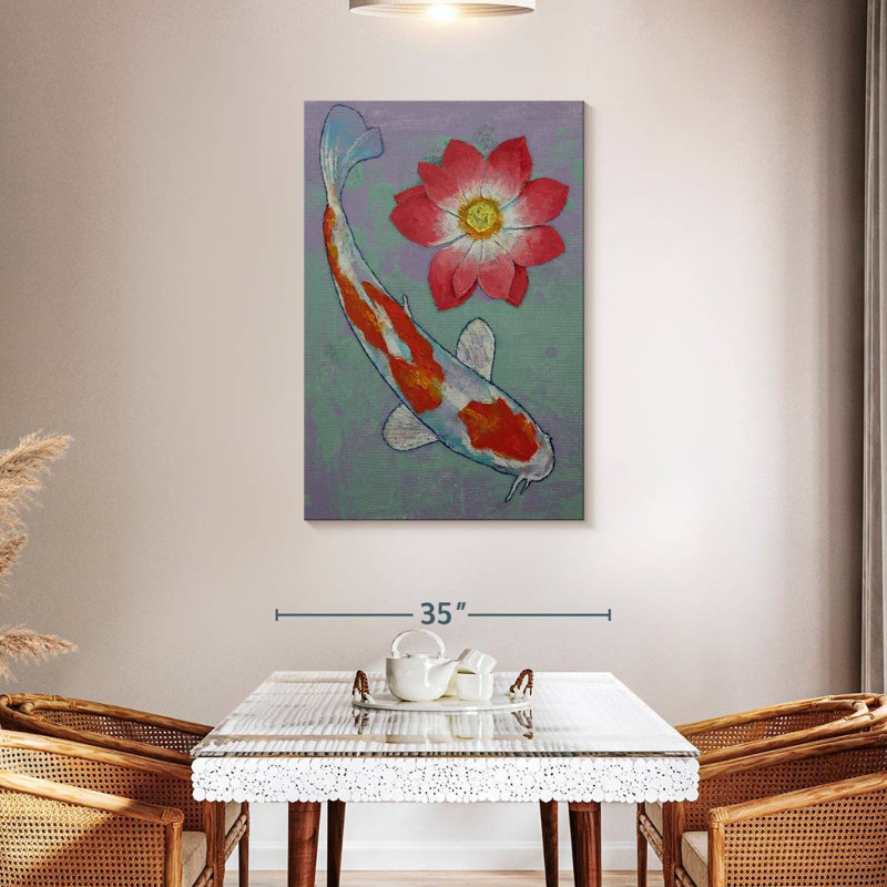 Brampt Koi And Lotus, 45" H x 30" W