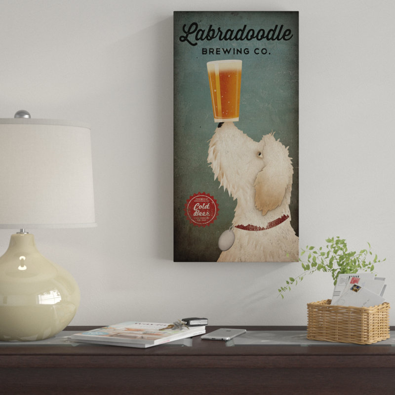 « labrdoodle infusement », reproduction d’impression sur toile tendue, H 19 po x l 10 po x P 2 po