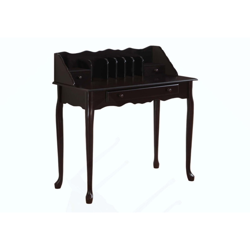 Bureau d'ordinateur, bureau personnel, ordinateur portable, tiroirs de rangement, bois de travail, traditionnel