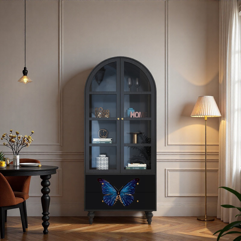 Vitrine en bois massif Vintage