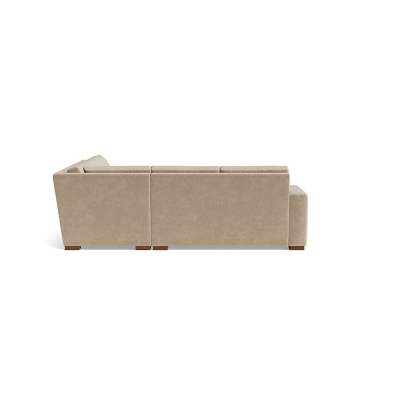 Couch Potato Sectional, Velvet - Beige, Right Hand Facing