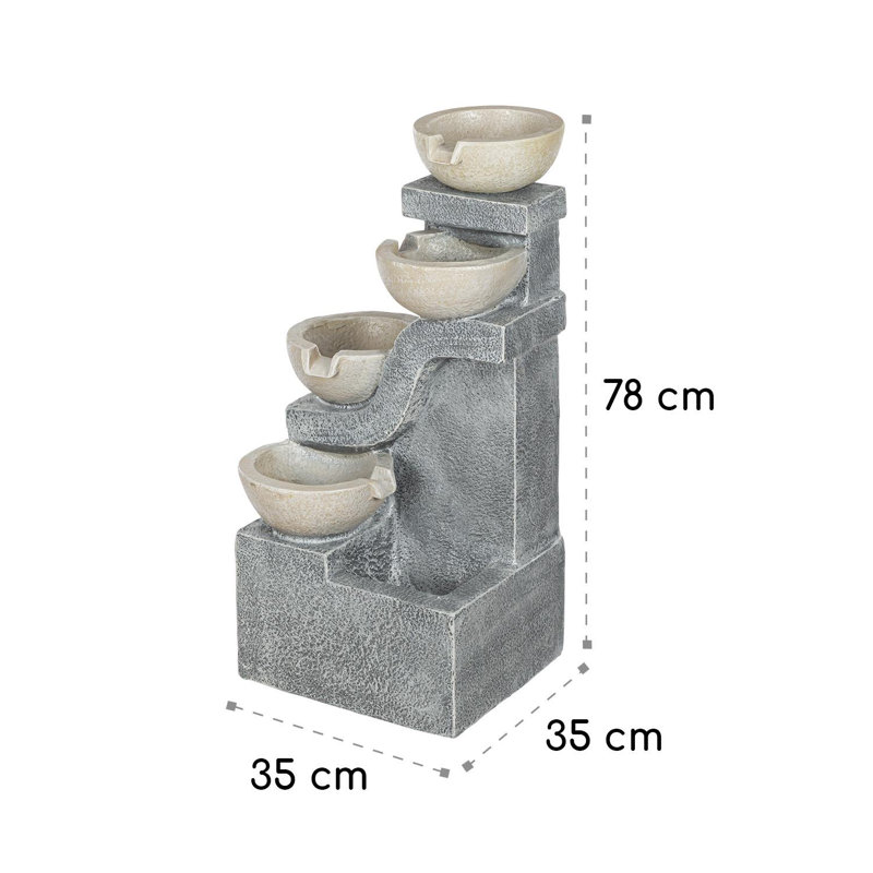 Indoor Outdoor Concrete / Cement Weather Resistant Cascade Fountain with Lights
