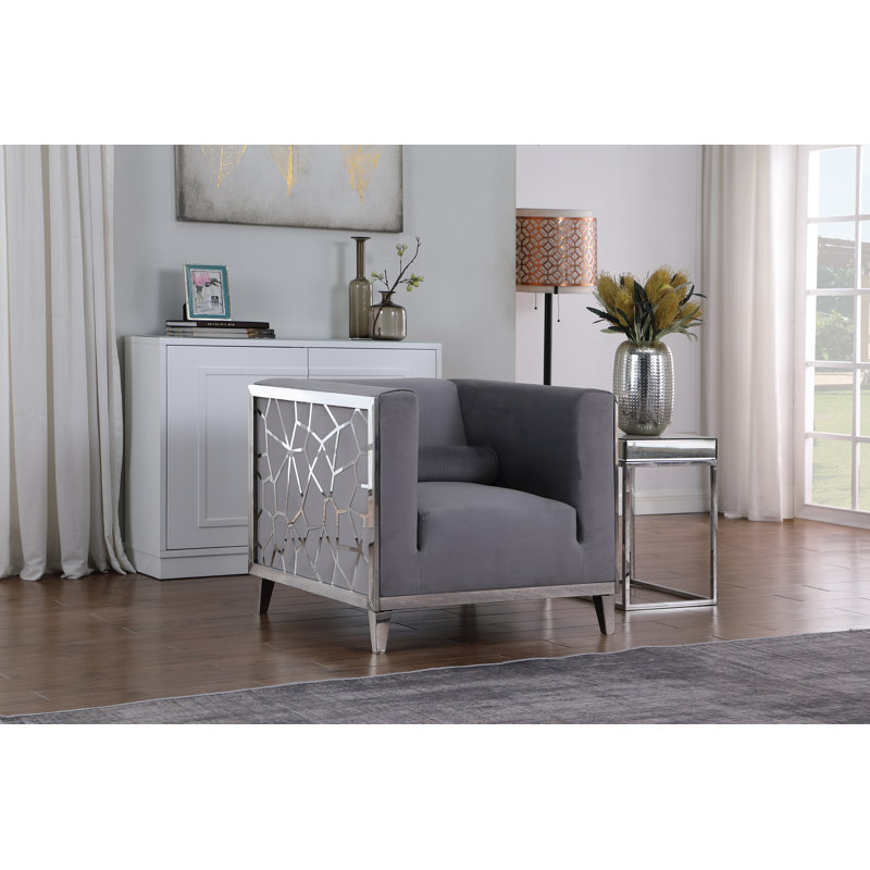 Chaise en velours Darlene Plush, Velours gris