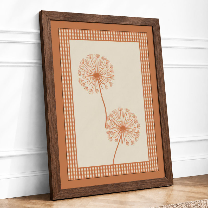 Dandelion Seed Heads Botanical - Framed Print, A3 - 42.0 x 29.7 cm, Walnut