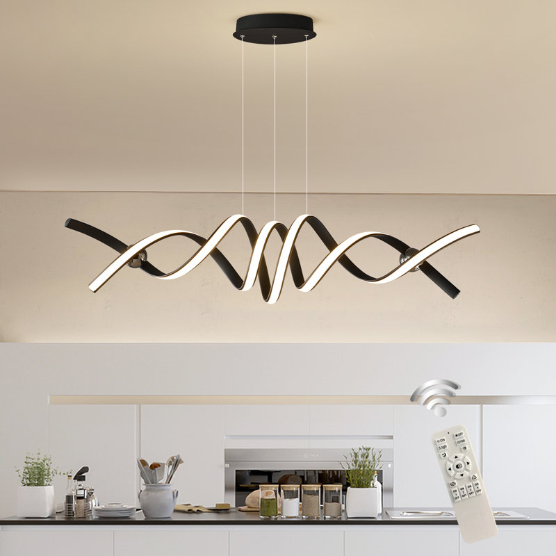 Annchen 2 - Light Matte Black LED Kitchen Island Pendant