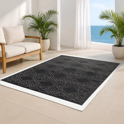 Tapis gris intérieur et extérieur Trellis