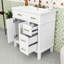 Meuble-lavabo autoportant avec lavabo en céramique, armoire de rangement à fermeture en douceur et tiroirs-1231309893