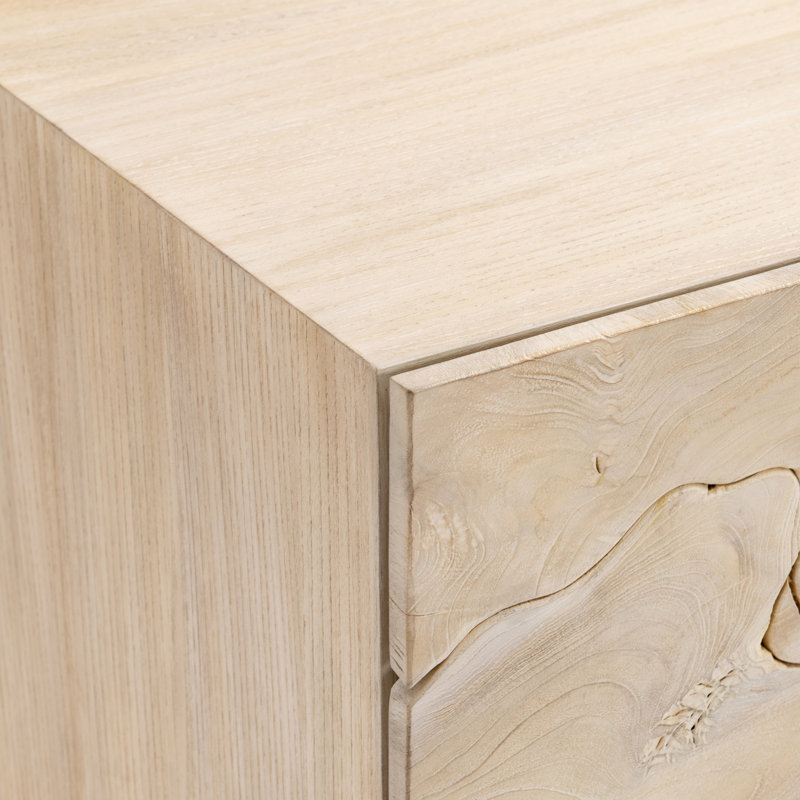 Calavaras 2 - Drawer Nightstand, Bleached Teak