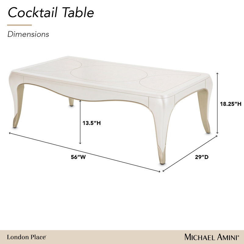  London Place Rectangular Coffee Table - Creamy Pearl