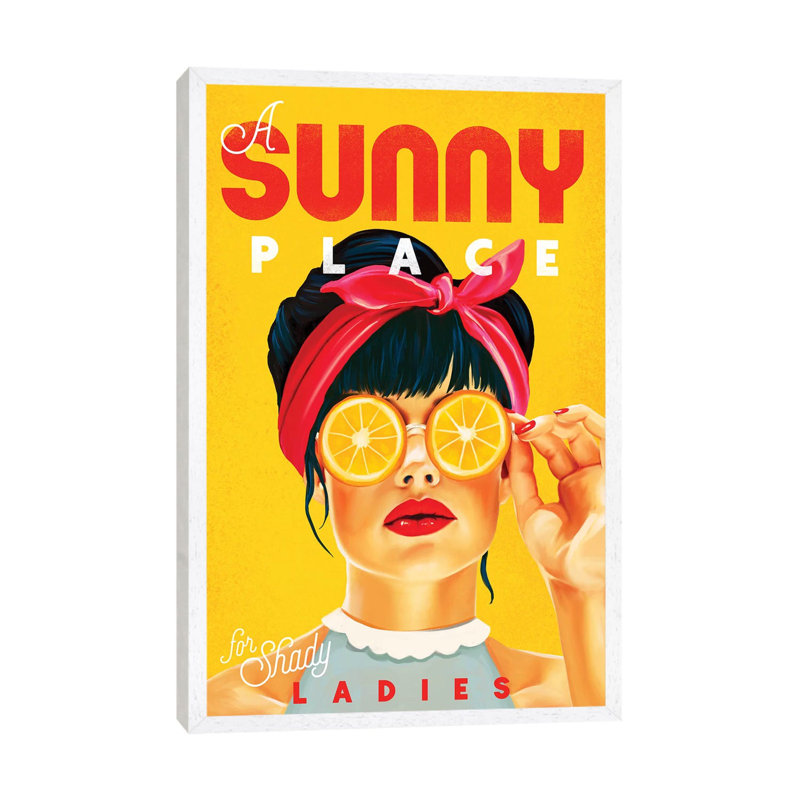 Sunny Shady Lady - Print on Canvas, White Framed, 101.6 cm H x 66.04 cm W