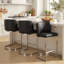 Tabouret de bar et de comptoir moderne à dossier bas de 26 po avec structure en métal -678341493-710901360