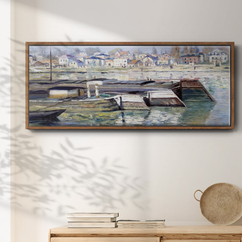 La seine à Asnières, 1873 02 - Toile encadrée, H 12 po x l 30 po